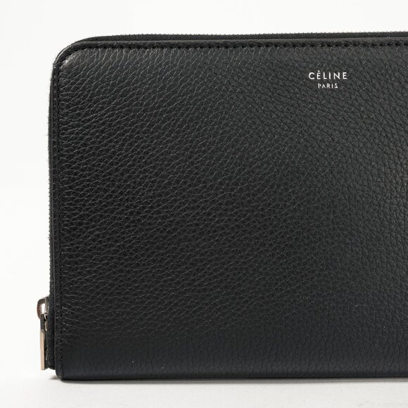 Celine Black Leather Yellow-Interior Zip Around Organizer Wallet - Picture 5 of 11